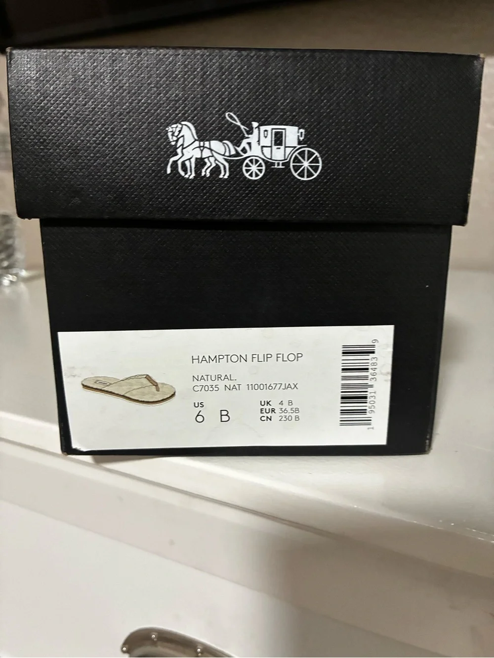 Coach Cream Shearling Thong Sandals with Gold Hardware